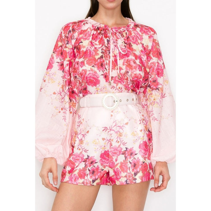 Floral Print Blouse in Pink