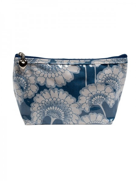 Small Cosmetic Bag in Blue Fans