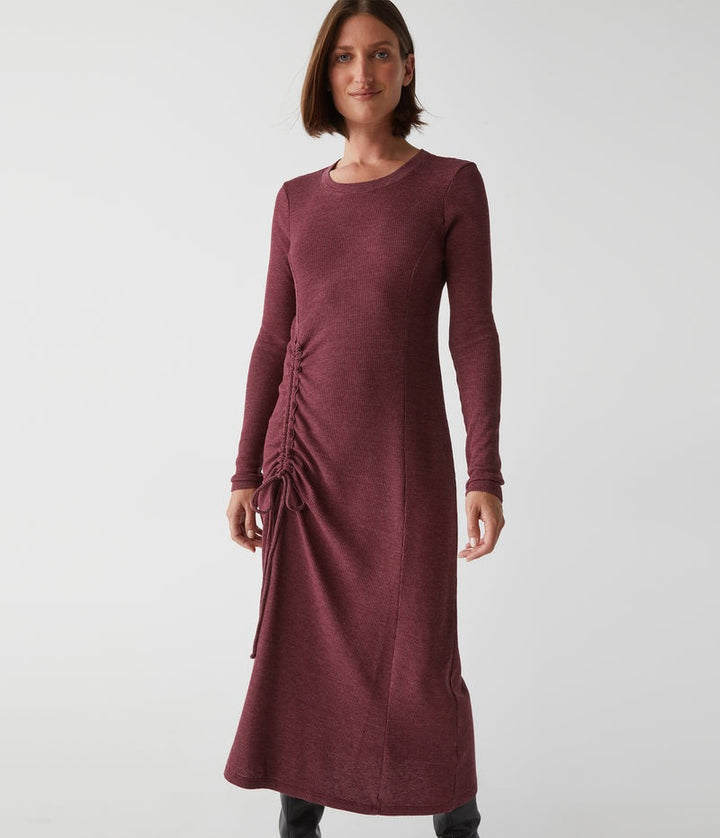 Ilia Ruched Tie Dress in Berry