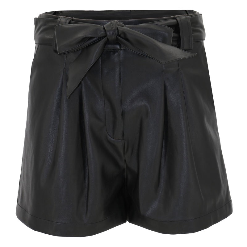 Indigo short in Black leather