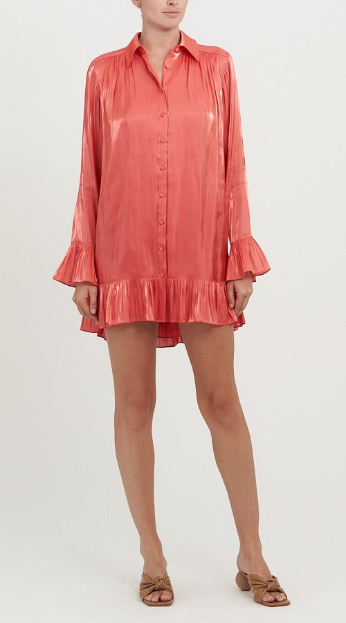 Iva Dress in Ardent Coral