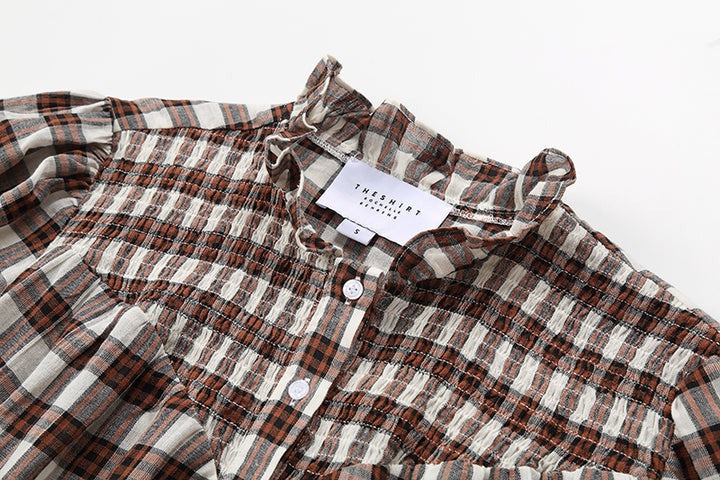 The Nicole Shirt in Brown Plaid