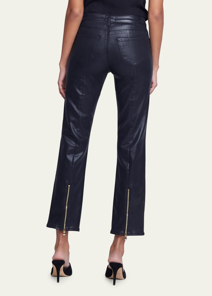 Ginny High Rise Straight Cropped Jean in Black