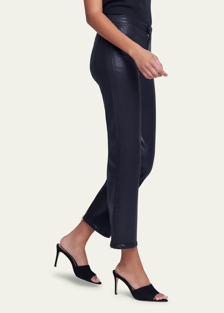 Ginny High Rise Straight Cropped Jean in Black